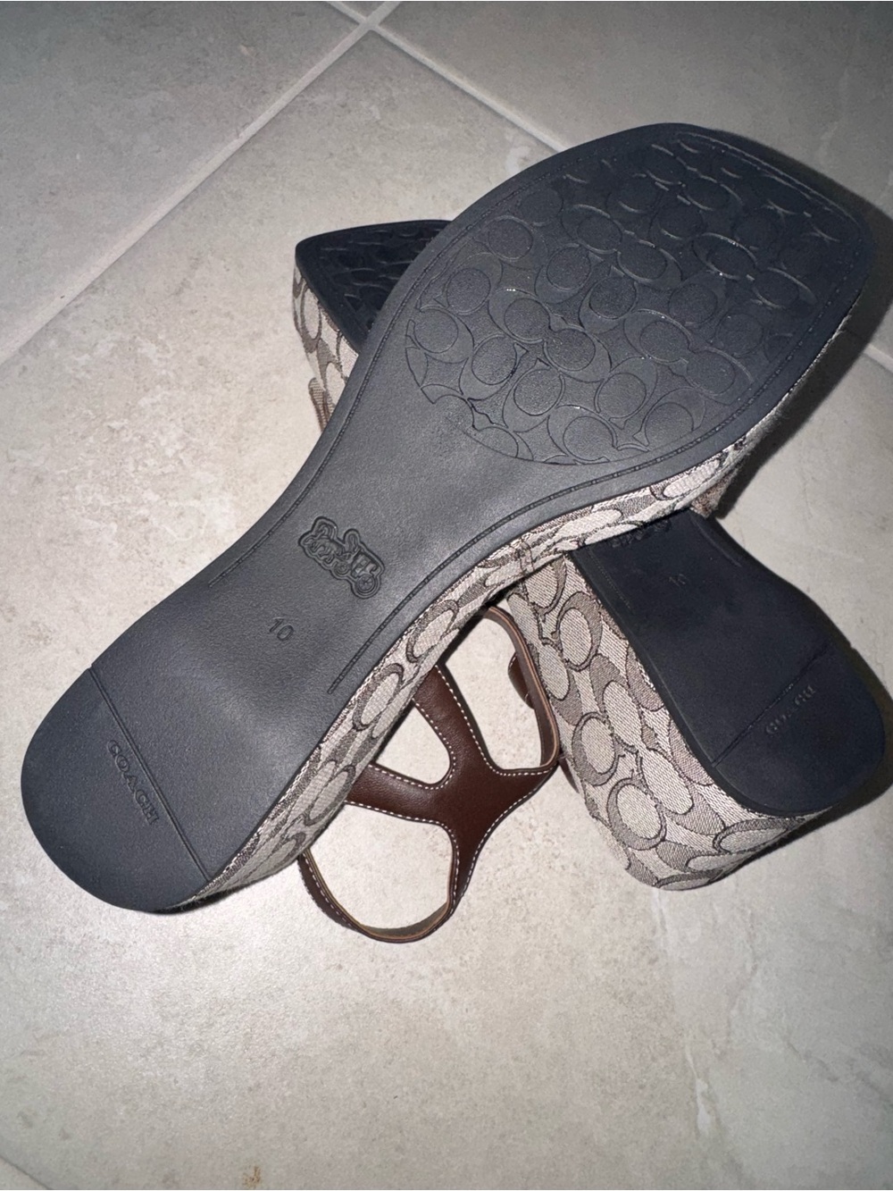 Coach Gale Wedge Sandal In Signature Jacquard 129 CHF NWOB - Picture 7 of 12